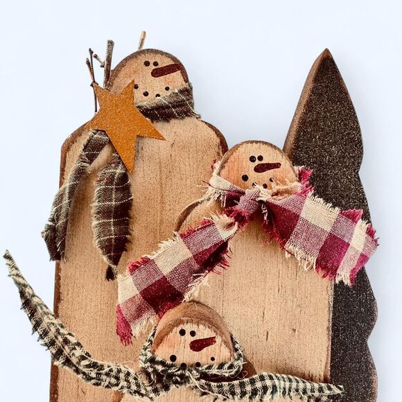 3D Wooden Snowmen with a cottage vibe Decor-home-accessories - Picture 3 of 6